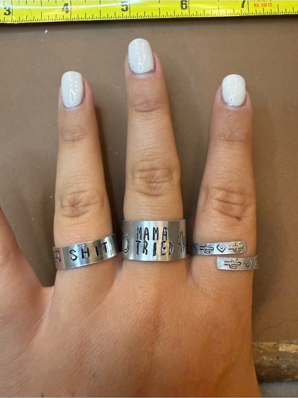🩵BUNDLE AND SAVE (3/$16) 🩵 Hand Stamped Statement Ring Set
